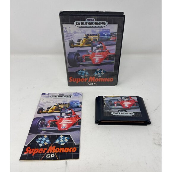 Super Monaco Gp Sega Genesis Video Game In Box with Manual - Picture 1 of 3